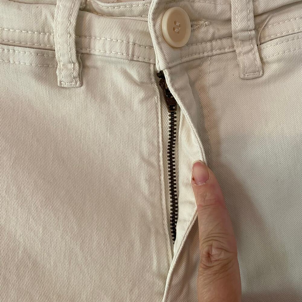 Marine Layer Bridget Crop Cream Wide Leg Jeans Pants Minimalist Women's size 2 - Picture 5 of 13